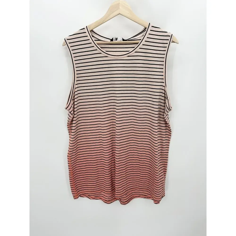 The North Face Top Women XL NWT White Pink Salt Stripe Dye Sleeveless Tank - Picture 1 of 9